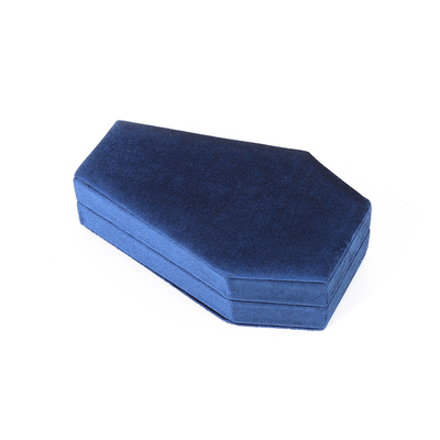 Op maat gemaakte organisator opslag blauw fluweel juwelen reisdoos OEM kerstjuwelen cadeaubon