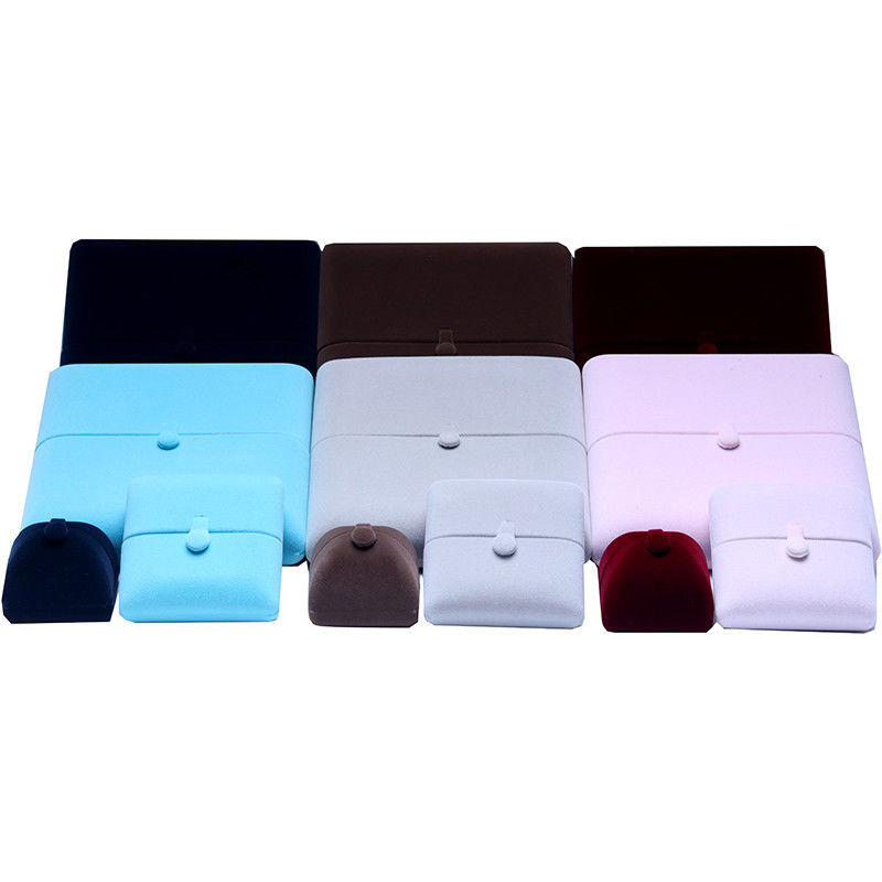 10*10*3cm Hanhong Custom Logo Luxe Juwelen Verpakkingsdoos Fluwelen Halsketting Ring Armband Oordelen