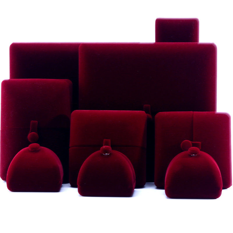 Elegante dubbele deur sieraden doos hign einde rode fluweel sieraden doos met logo