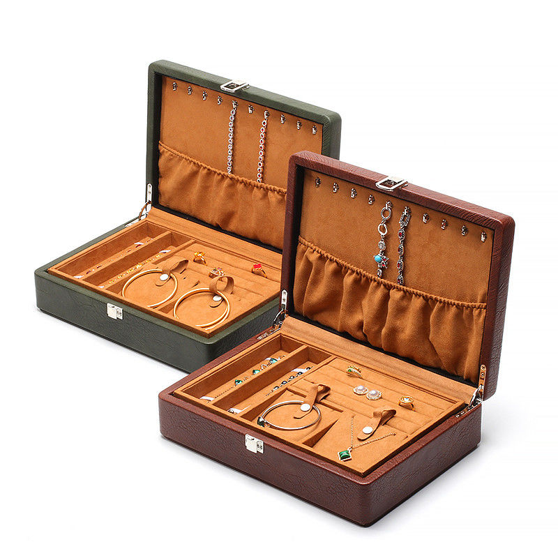Draagbare Ruime Ruimte Faux Lederen Juwelen Luxe Buckle Organisator voor reizen