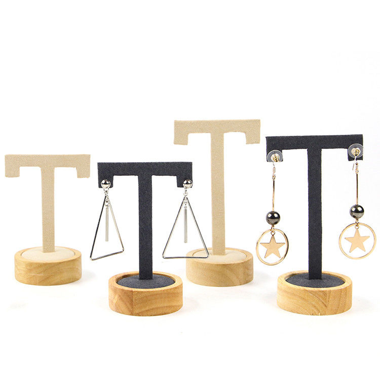 T-vormige lederen hoes voor oordruppels Display Stand voor juwelen Luxe tentoonstelling