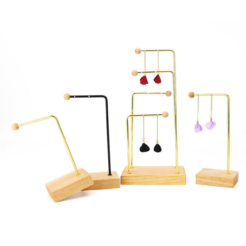 Draagbare L-vormige metalen hangertentoonstelling Stand voor juwelen Luxe Show Exhibition
