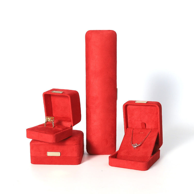 Hign end luxe rood flannel fluweel juwelen Doos voor armband halsketting ring oorbel