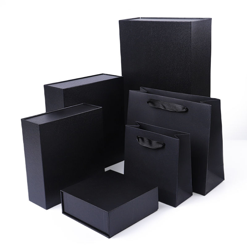 Groothandel productie van hoge kwaliteit Magnetische Geschenkdoos Verpakking Aangepast logo luxe Milieuvriendelijk Karton Papier Zwarte Magnetische Sieradendoos
