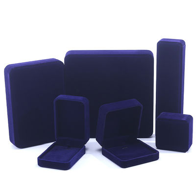 Blauw fluwelen juwelendoos voor de verpakking van oorbellen, halskettingen en ringen op maat
