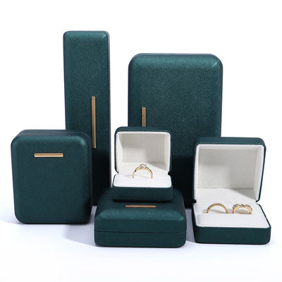 Hanhong Green PU Leather Velvet Juweliersdoos voor aangepast logo en luxe verpakking
