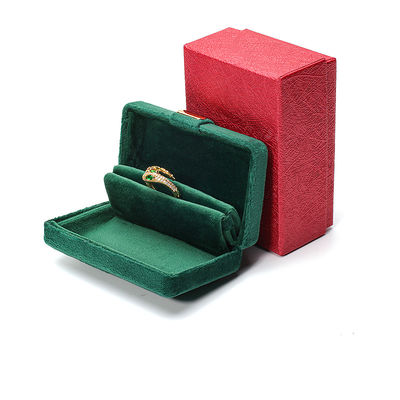 Velvet Hanhong Custom Logo Luxe groene sieraden doos voor oorbellen Armband Halsketting Ring