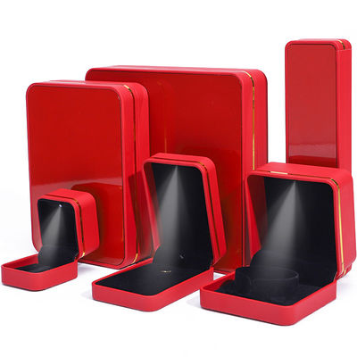 Rectangular LED verlicht leer juwelen doos, Custom juwelen dozen groothandel