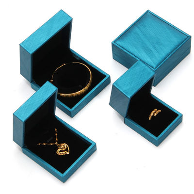 Custom Logo Printed Ring Box Hanhong 2022 Zwart Lining PU Lederen Juwelen Package Set