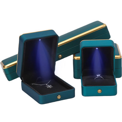 Armband halsketting oorbel ring juwelen doos met licht luxe organisator pauwblauw