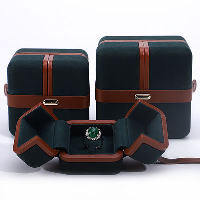 Hanhong Juwelen Doos voor Custom Logo Groene Oorbellen Armband Halsketting Ring Verpakking
