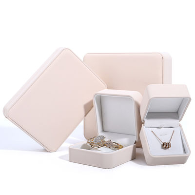 Custom luxe ketting verpakkingsdoos met wit PU leer en fluwelen bekleding Contact met ons