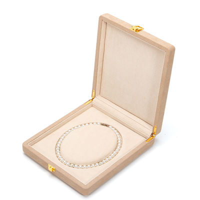 Luxe juwelenpakket voor parel ketting Custom afgeronde witte microfiber lederen ring opslagdoos