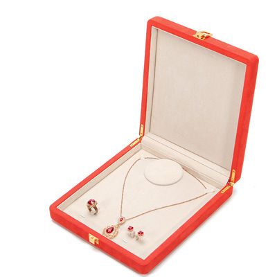 Hanhong Custom Oranje Microfiber Leer Juwelen Verpakkingsdoos voor Luxe Parel Ketting