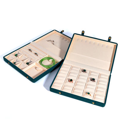 Koffie Kleur Microfiber Lederen Juwelen Doos voor halsketting Armband Stud Set en Ring