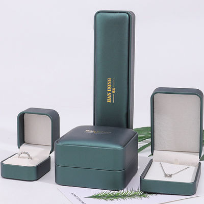 Donkergroen Convex Fake Leather Juwelenopslagdoos Luxe organisator Verpakking