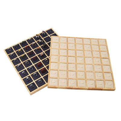 Overvloedige capaciteit 7x7 Houten juwelen display tray tentoonstelling rekwisieten voor ringen