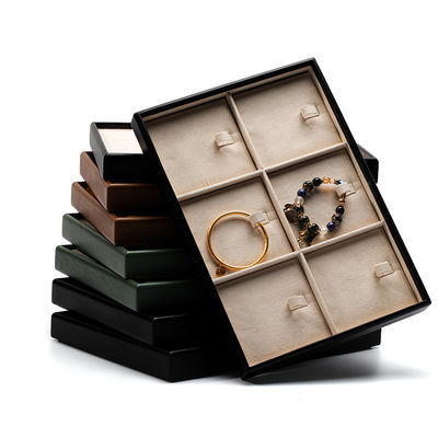 Grote capaciteit Praktische PU leder sieraden expositie rekwisieten Luxe display tray
