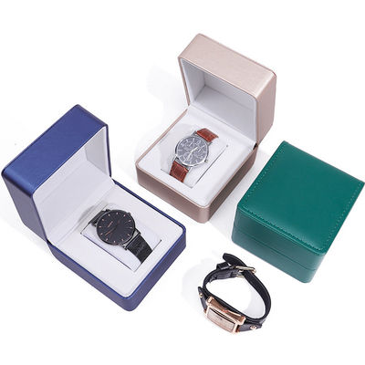 Brush Grain Smooth Faux Leather Horloge opslagdoos Handgemaakt Chique Luxe verpakking voor mannen