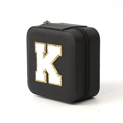 Luxe Juwelen Geschenkopslag Doos Custom Logo Draagbare Kleine Lederen Zwarte Organisator Reiskoffer